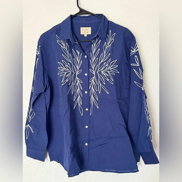 Sézane -Sézane x Roberto Ruspoli Maxy long-sleeved printed shirt linen blend-38 - Picture 3 of 13